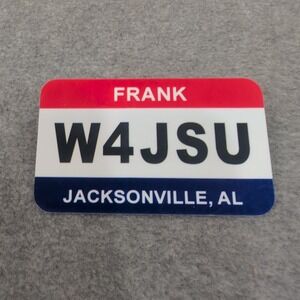 Personalized Name Tag W4JSU Ham Radio Call Sign Jacksonville AL State University
